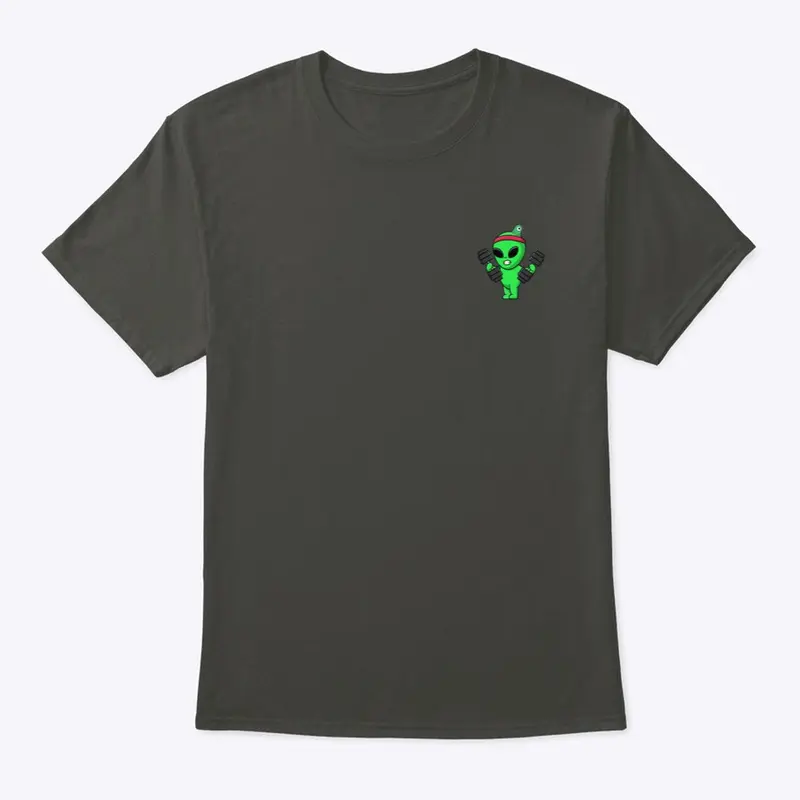 Alien buddy t-shirt (dumbbell edition)